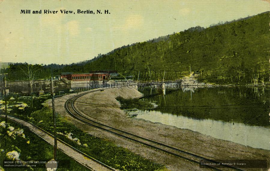 Postcard: Mill and River View, Berlin, New Hampshire